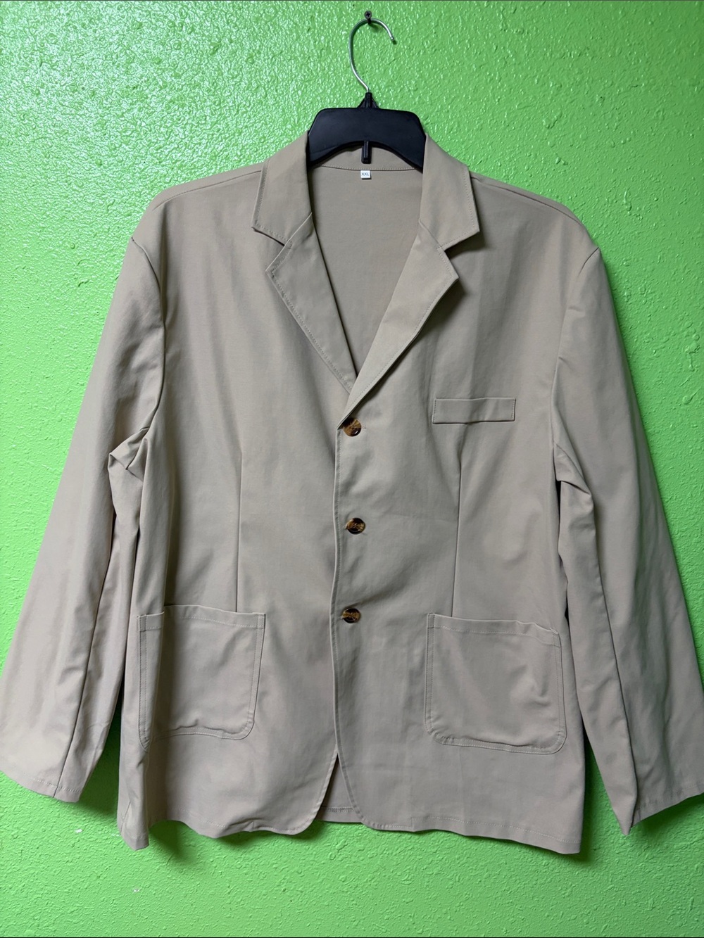 Men's Casual Beige Blazer Jacket - Lightweight Three-Button